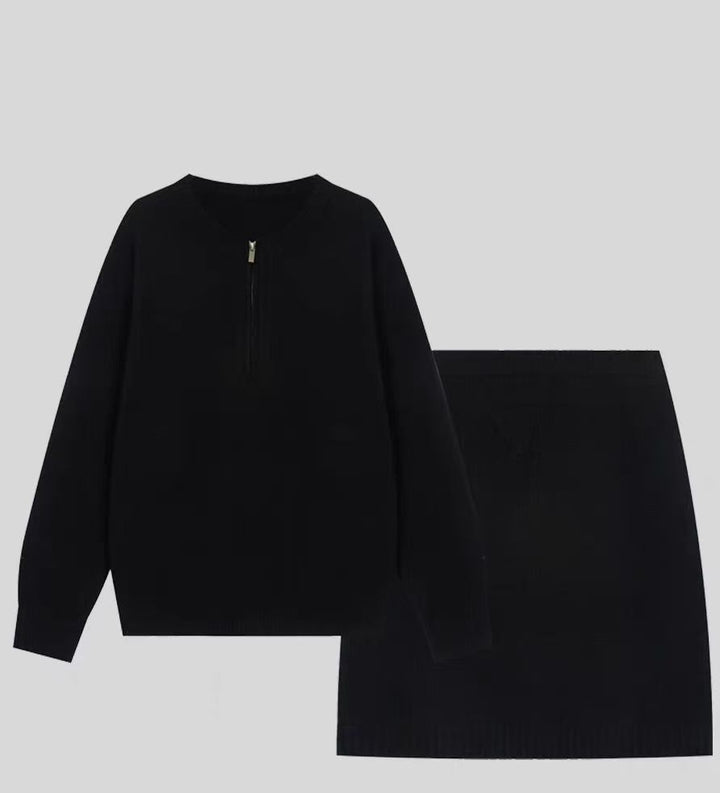 Damen Strickpullover mit modernem Schnitt und dekorativem Reißverschluss Drune