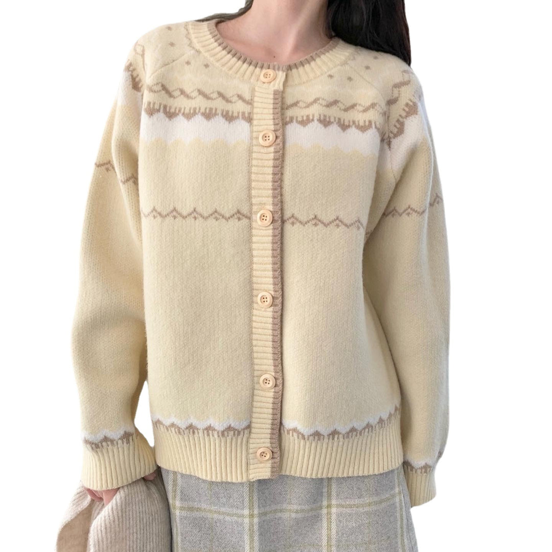 Damen Strickjacke mit kunstvollem Muster Drune
