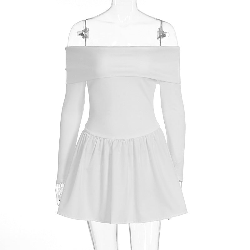 Damen Off-Shoulder Kleid Drune