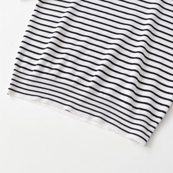 Damen gestreiftes T-Shirt mit kurzen Ärmeln Drune