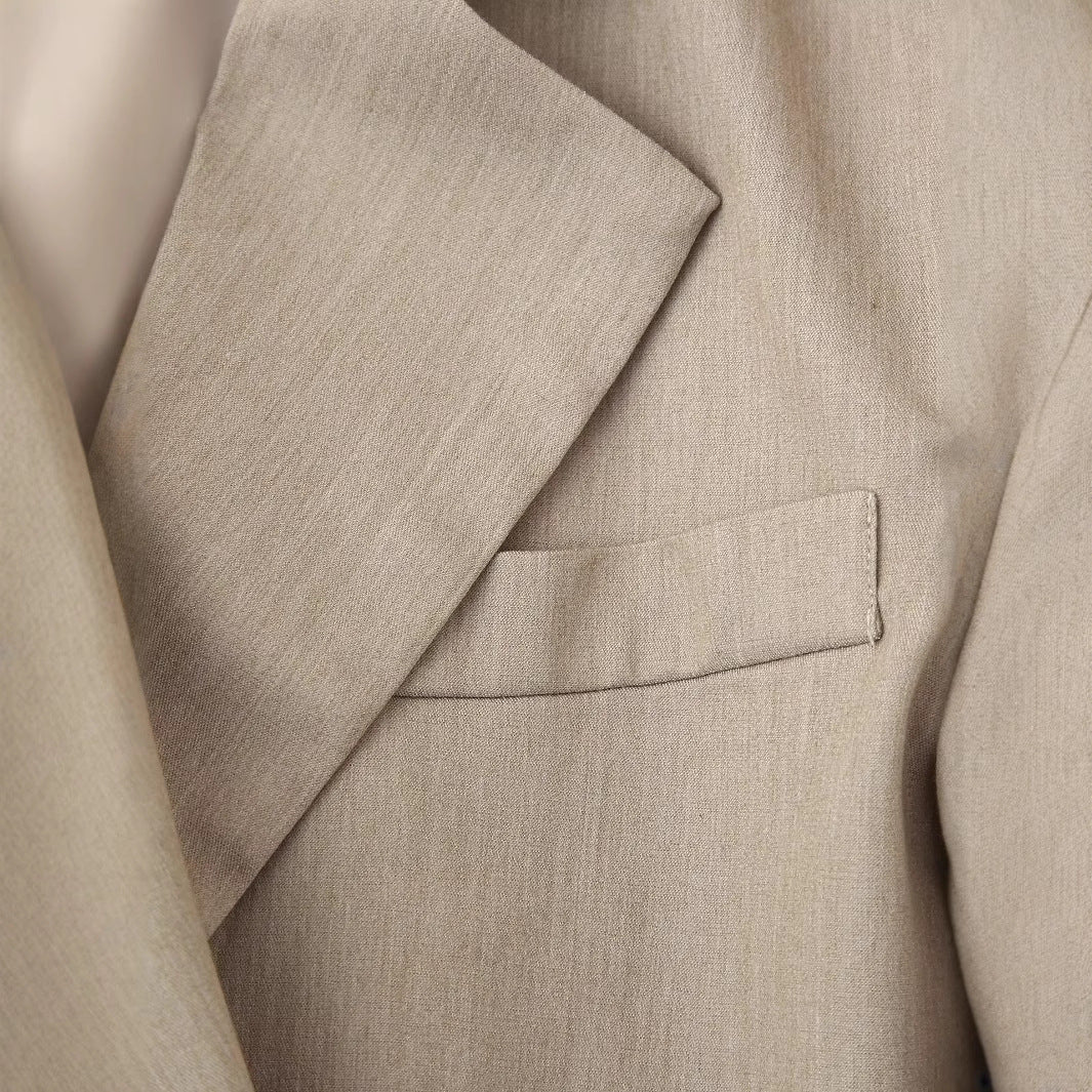 Damen Doppelreihiger Oversize-Blazer aus feinem Twill mit fallendem Revers Drune