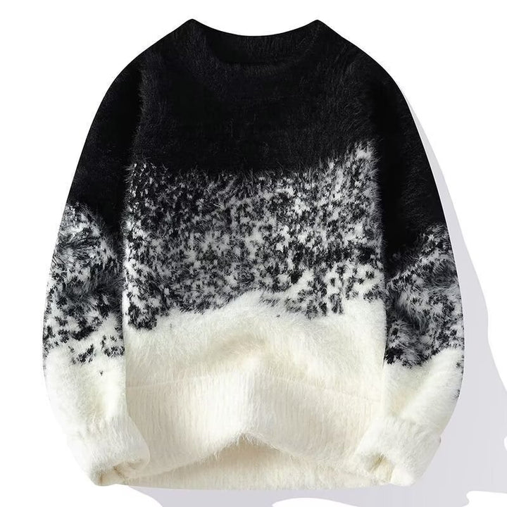 Damen Gemütlicher Rundhals Pullover aus Flauschigem Material Drune