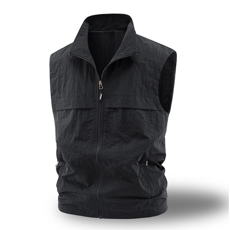 Herren Leichte atmungsaktive Outdoor-Weste mit Mesh-Futter, durchgehendem Reißverschluss & Reißverschlusstaschen Drune