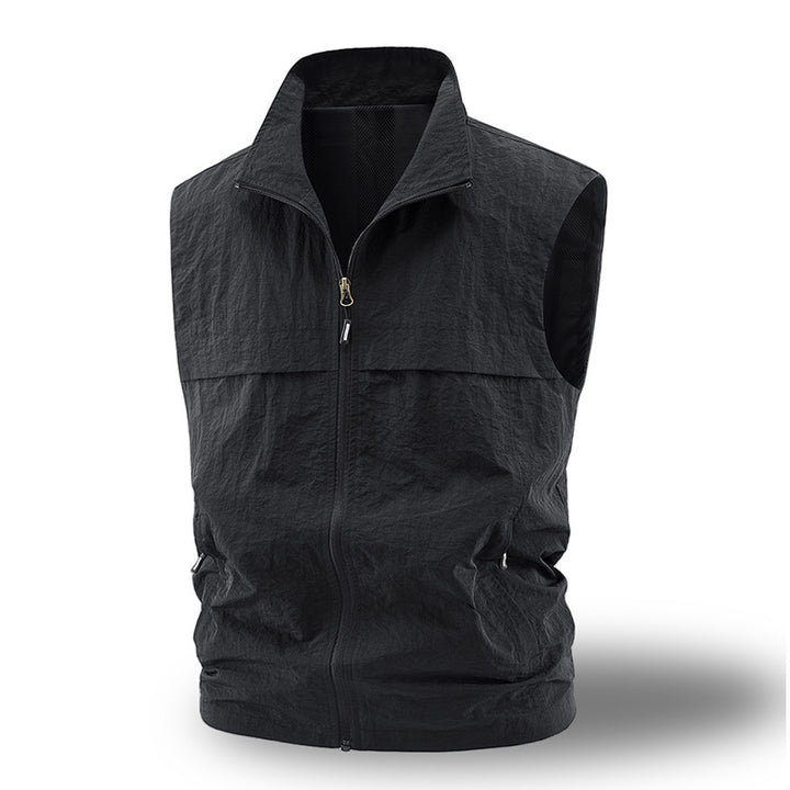 Herren Leichte atmungsaktive Outdoor-Weste mit Mesh-Futter, durchgehendem Reißverschluss & Reißverschlusstaschen Drune