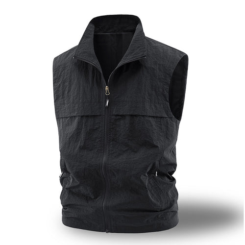 Herren Leichte atmungsaktive Outdoor-Weste mit Mesh-Futter, durchgehendem Reißverschluss & Reißverschlusstaschen Drune