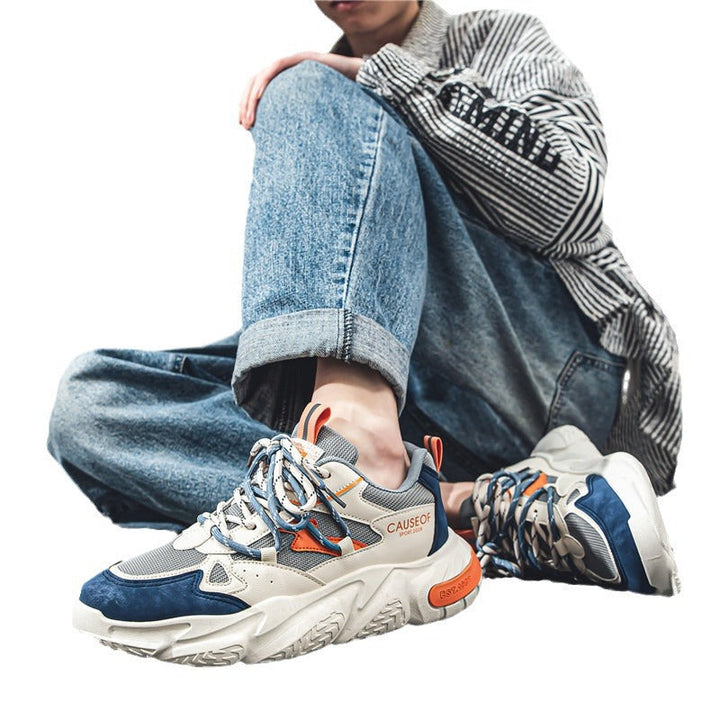 Damen sportliche Chunky Sneakers mit atmungsaktiver Oberflächenstruktur Drune