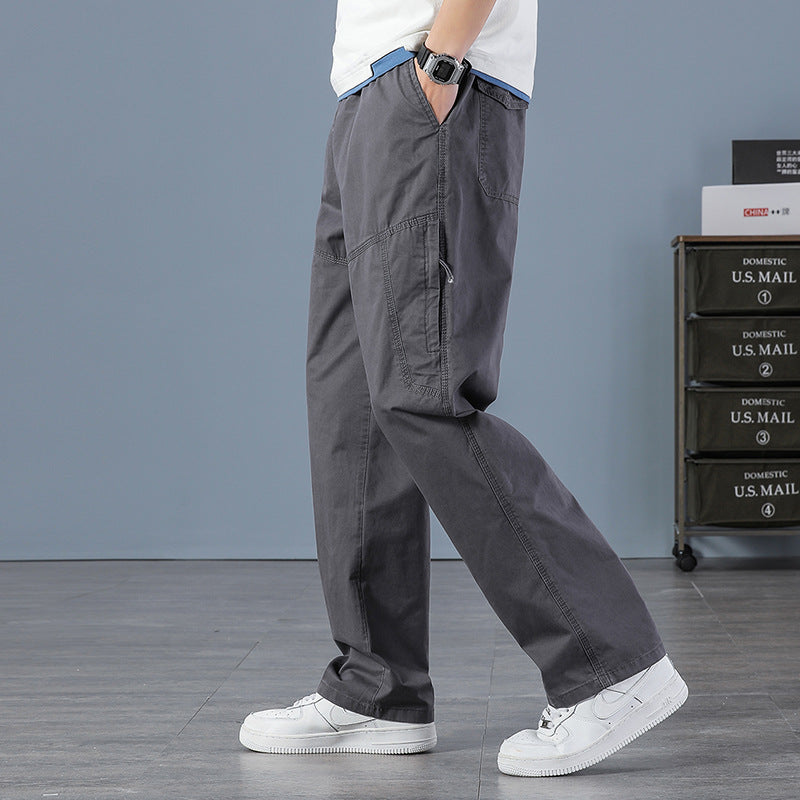 Herren Weite Utility-Cargohose mit geradem Bein, Mehrfachtaschen & lockerer Passform Drune
