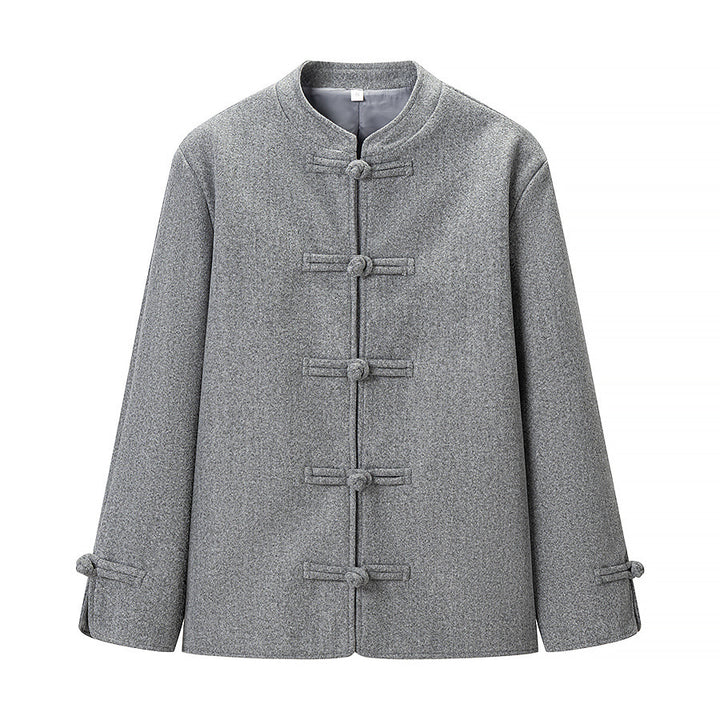Damen Kurzer Wollmantel mit Knebelverschlüssen und Oversized-Schnitt Drune