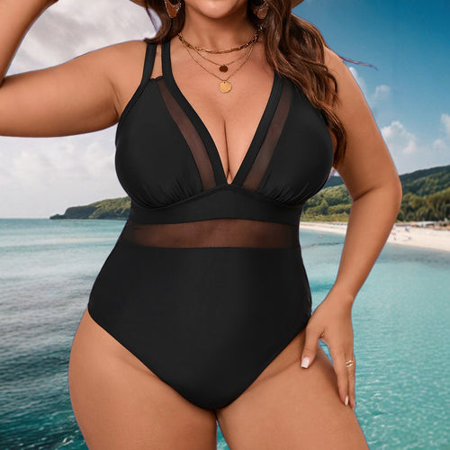 Damen Einteiler mit transparenten Details Drune