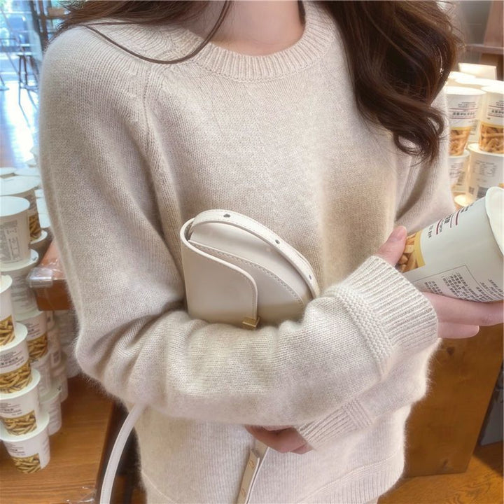 Damen Kaschmir Pullover mit feiner Rippstruktur und lässigem Schnitt Drune