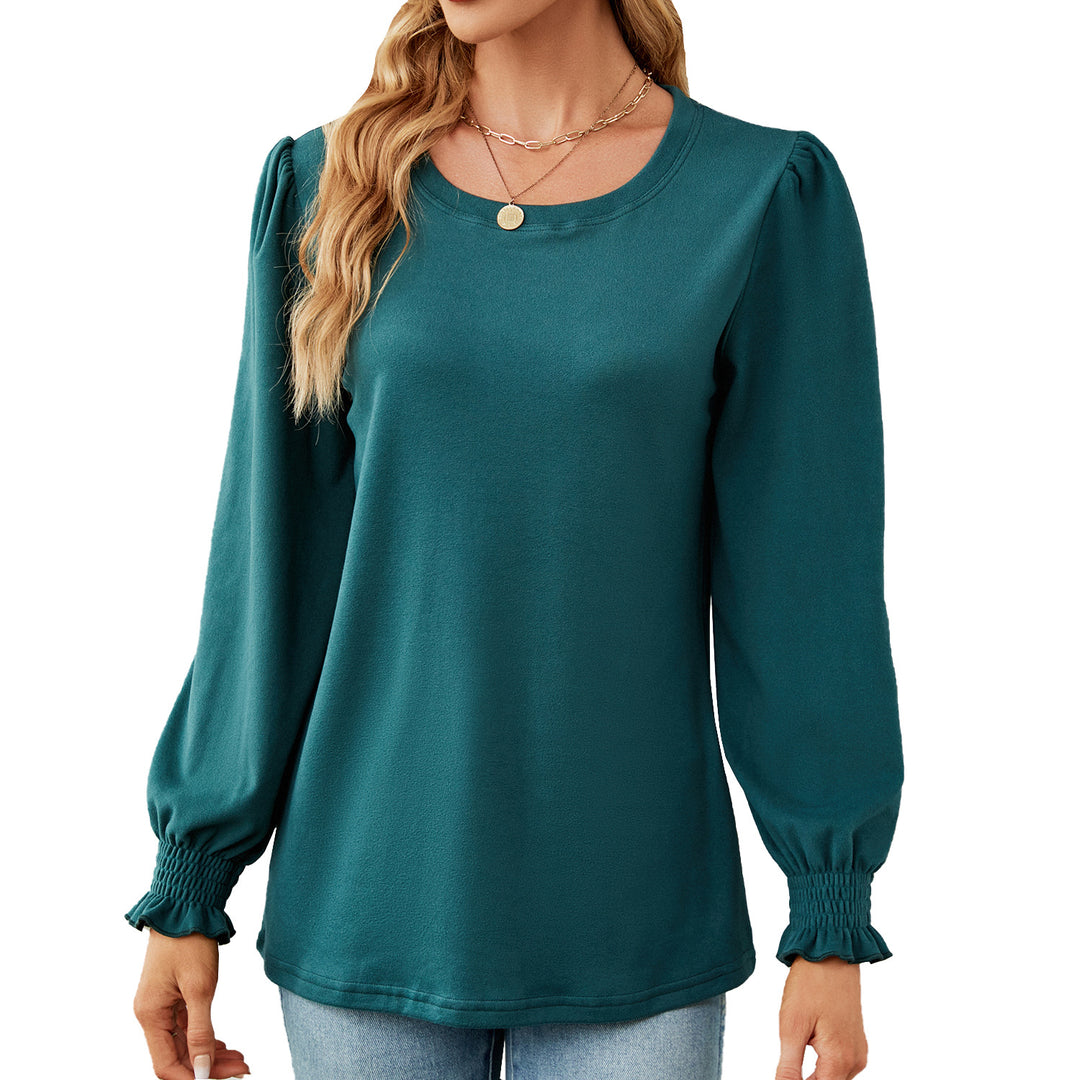 Damen Pullover mit Puffärmeln und elastischen Bündchen Drune