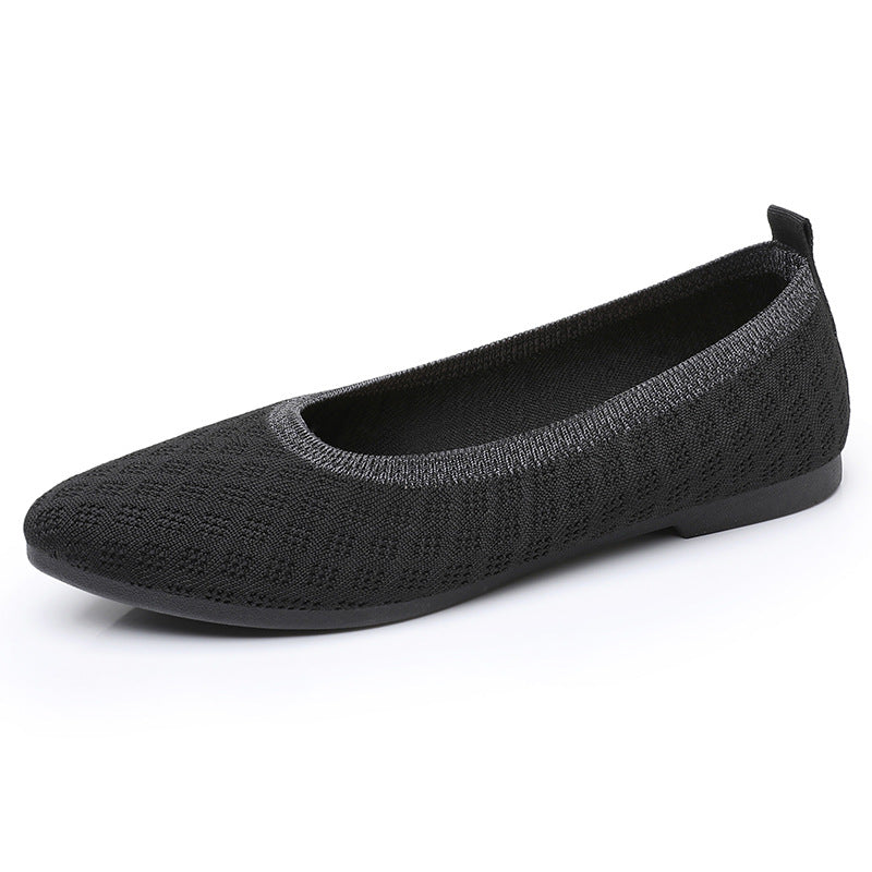 Damen nan gestrickter Ballerina-Slip-On mit atmungsaktiver 3D-Struktur und gepolstertem Memory-Fußbett Drune