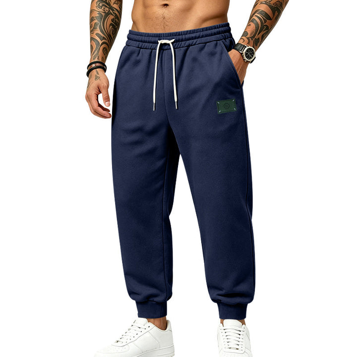 Herren lässig geschnittene Sweat-Jogginghose mit elastischem Bund, Kordelzug und Bündchen Drune