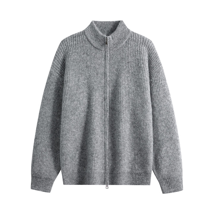 Damen Oversize-Strickjacke mit Rundhalsausschnitt, Rippsaum & Kontrastknöpfen Drune