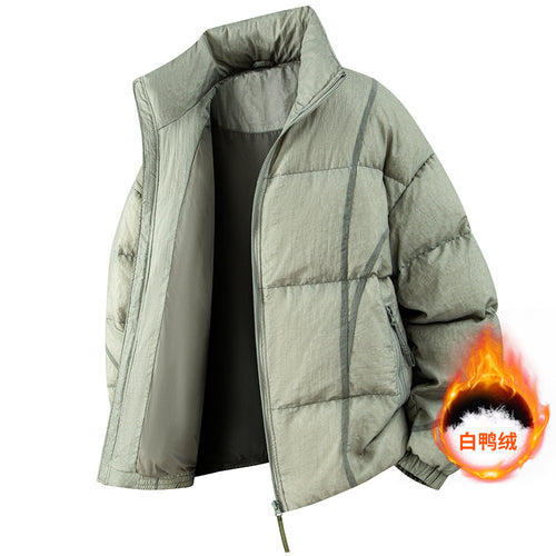 Herren Wattierte Oversize-Steppjacke mit hohem Stehkragen und elastischen Bündchen Drune