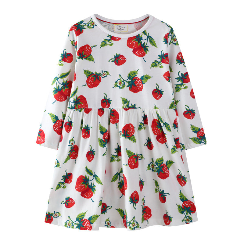 Mädchen Freizeitkleid mit Erdbeer-Muster Drune