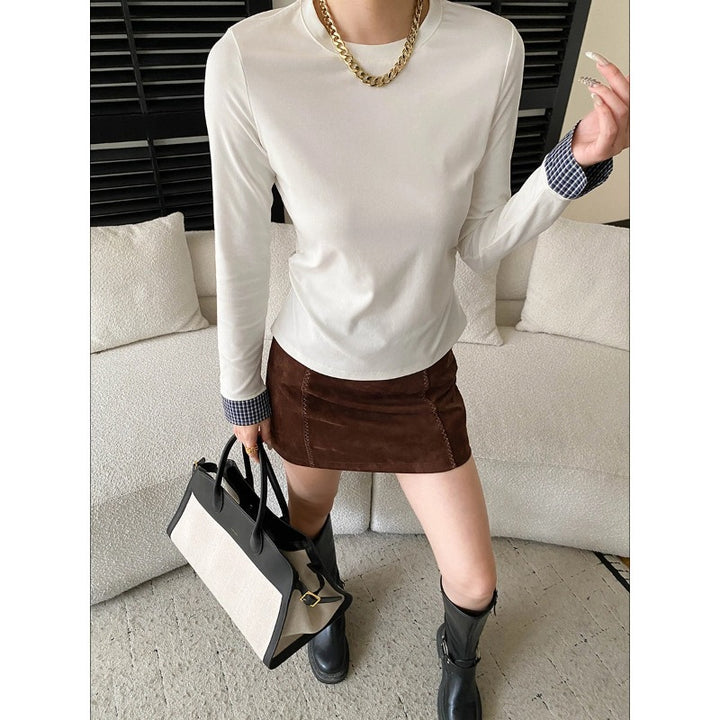 Damen Langarmshirt mit feiner Rippstruktur und modischem Detail Drune