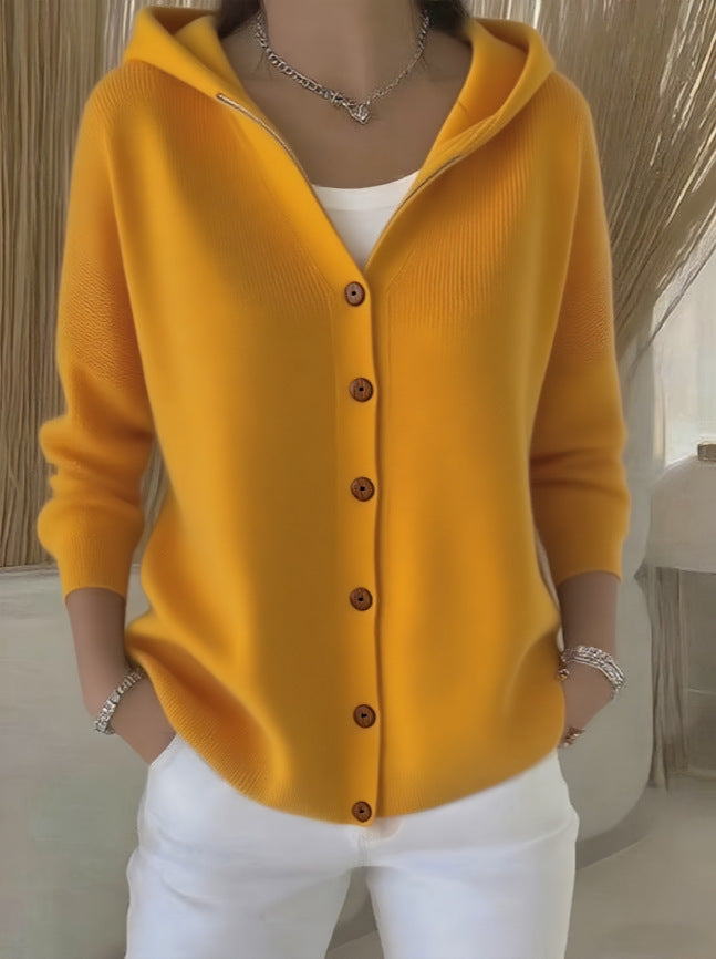 Damen nan Kapuzen-Cardigan mit Knopfleiste und lässiger Oversize-Passform Drune