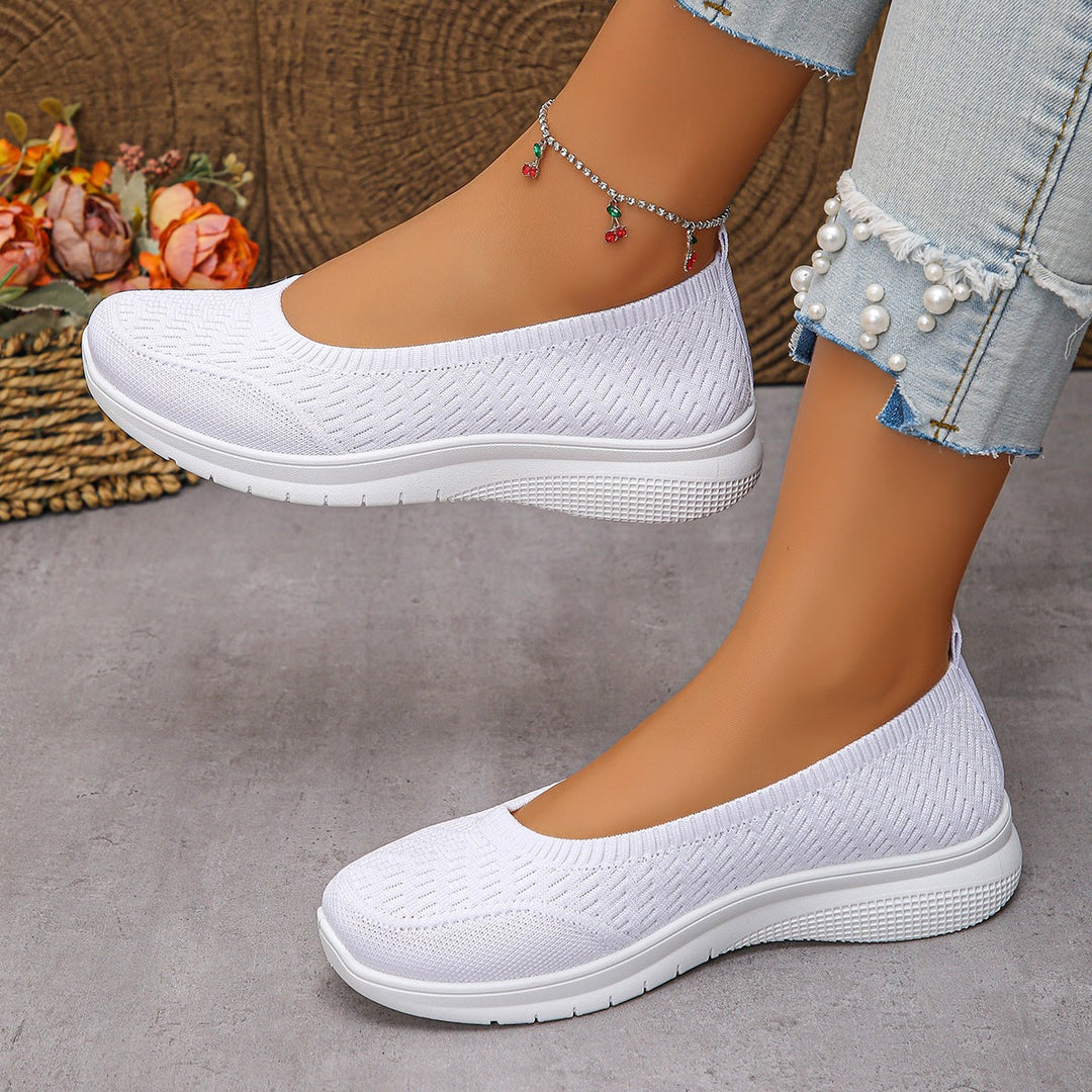 Damen Slip-On Freizeitschuhe mit atmungsaktivem Obermaterial Drune
