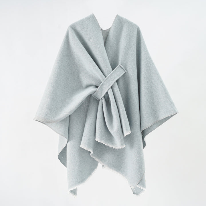 Damen Luxuriöser Oversize Poncho aus hochwertigem Mischgewebe Drune