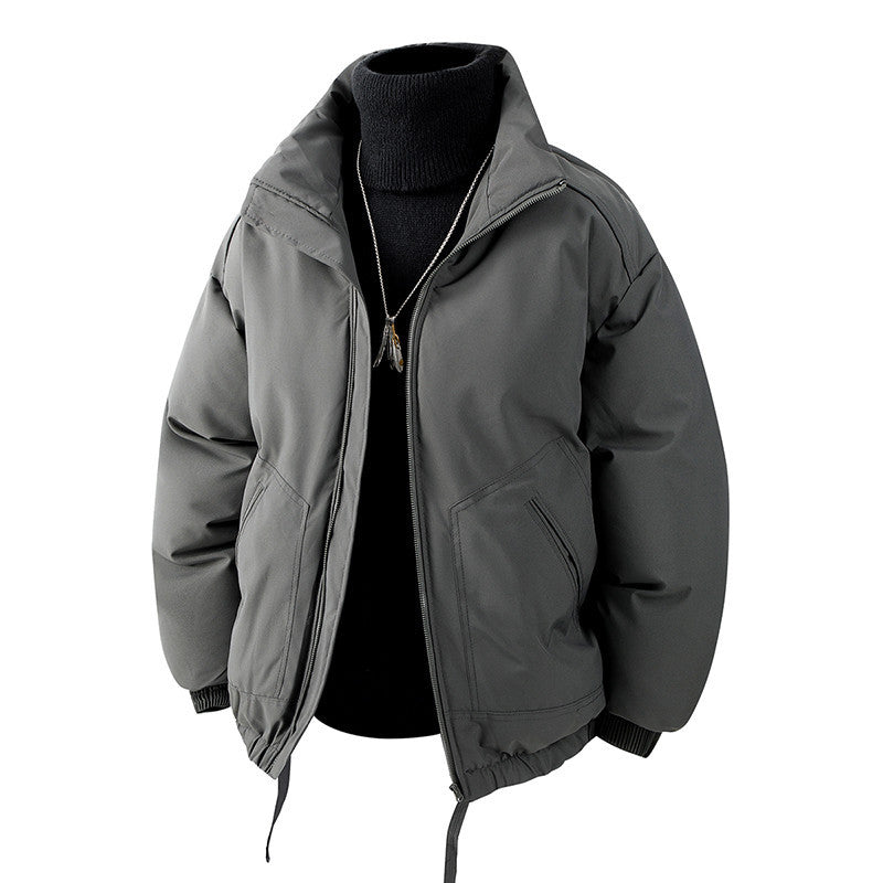 Herren Oversized Thermo‑Steppjacke mit hohem Kragen, Reißverschluss und Tunnelzug Drune