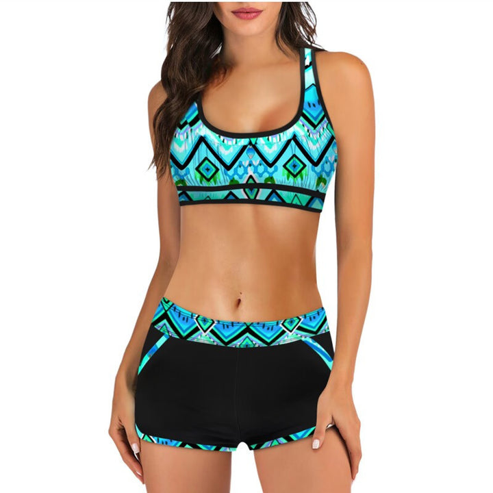 Damen Sport-Bikini-Set mit stylischem Crop-Top und Shorts Drune