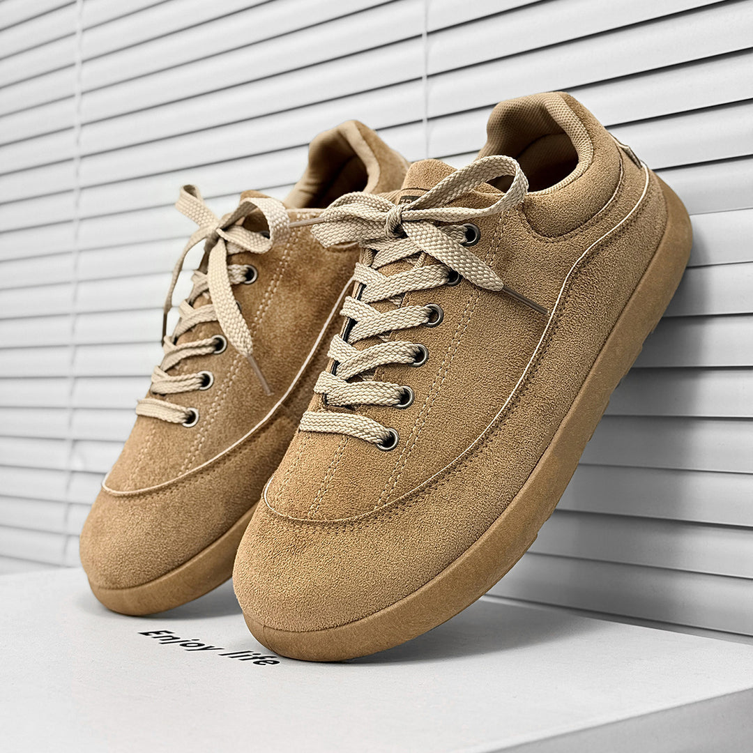 Herren Wildleder Low-Top Freizeit-Sneaker mit gepolstertem Kragen Drune