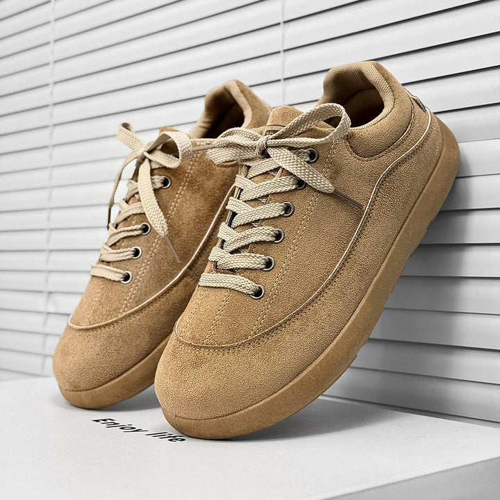 Herren Wildleder Low-Top Freizeit-Sneaker mit gepolstertem Kragen Drune