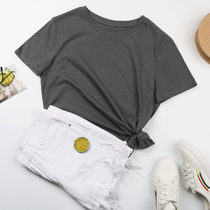 Damen Basic T-Shirt mit lässigem Schnitt und hochwertiger Baumwollqualität Drune