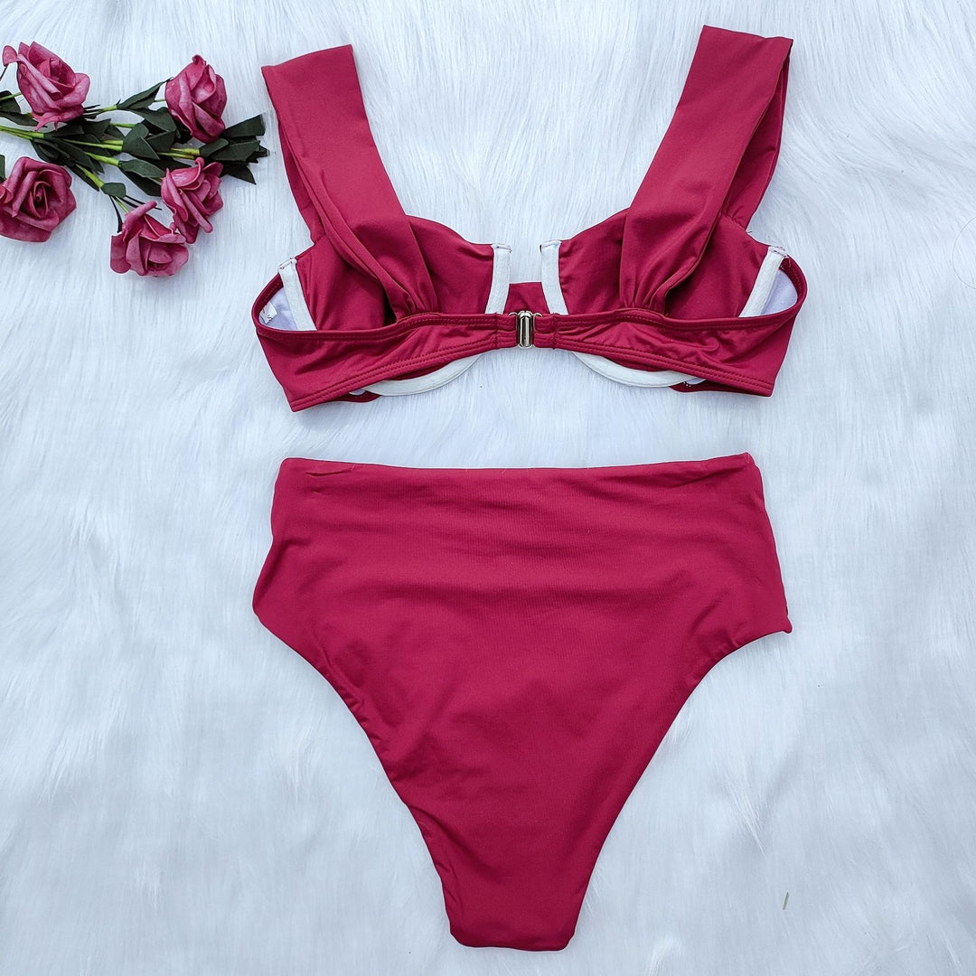 Damen Hochgeschnittenes Bikini-Set mit innovativem Design Drune