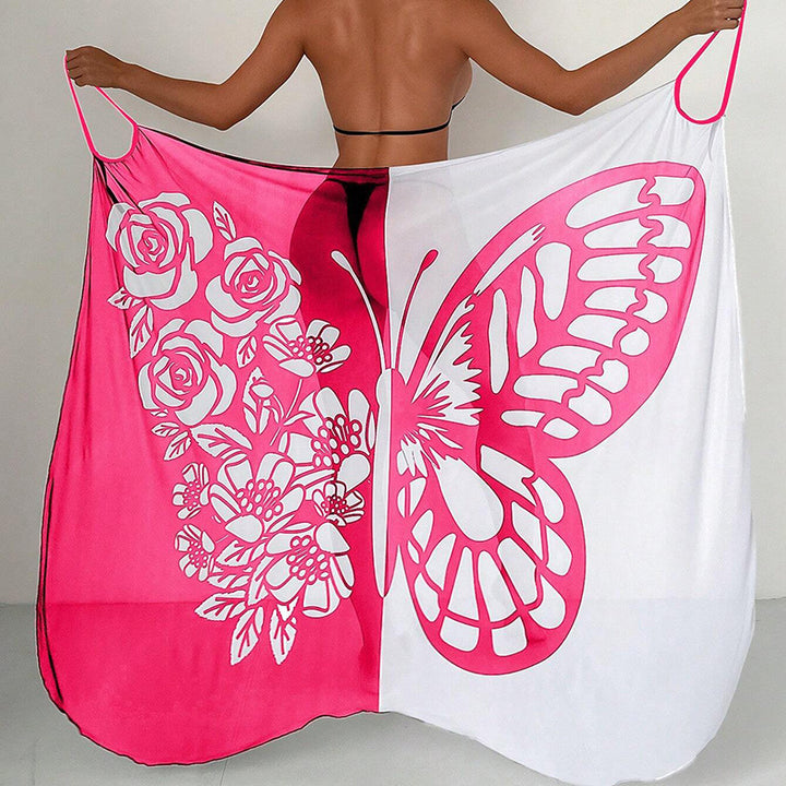 Damen Strandtuch mit elegantem Schmetterlingsdruck Drune