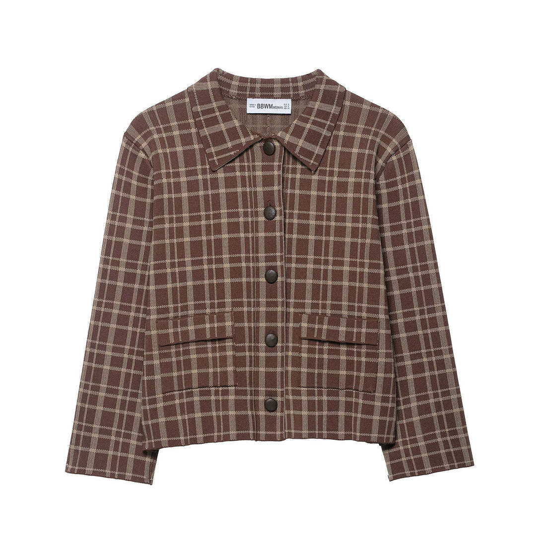 Damen Karierte Kurzjacke Drune