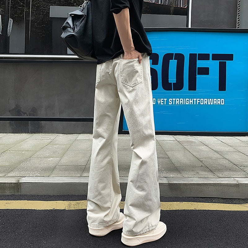 Herren Weit geschnittene Canvas-Hose mit extra weitem Bein und tiefem Schritt Drune