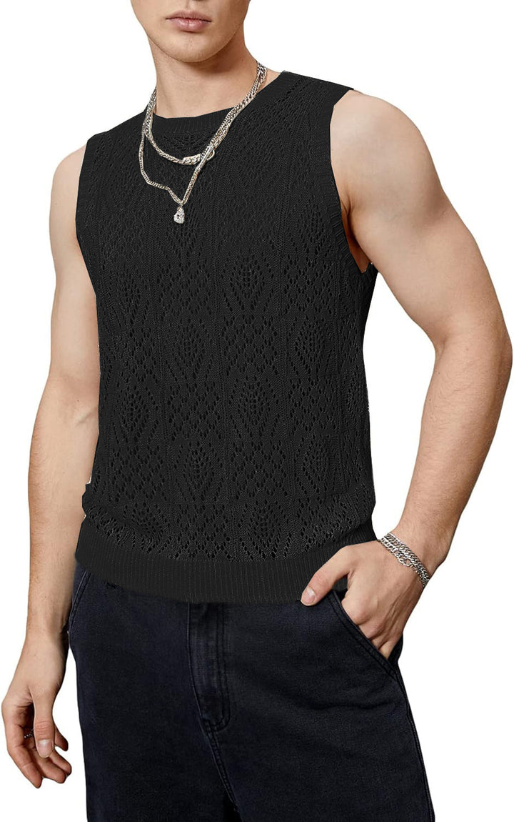 Herren Strickoberteil mit raffiniertem Lochmuster Drune