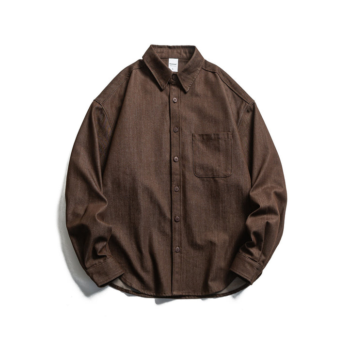 Herren Boxy Hemdjacke aus robustem Twill mit abgerundetem Saum Drune
