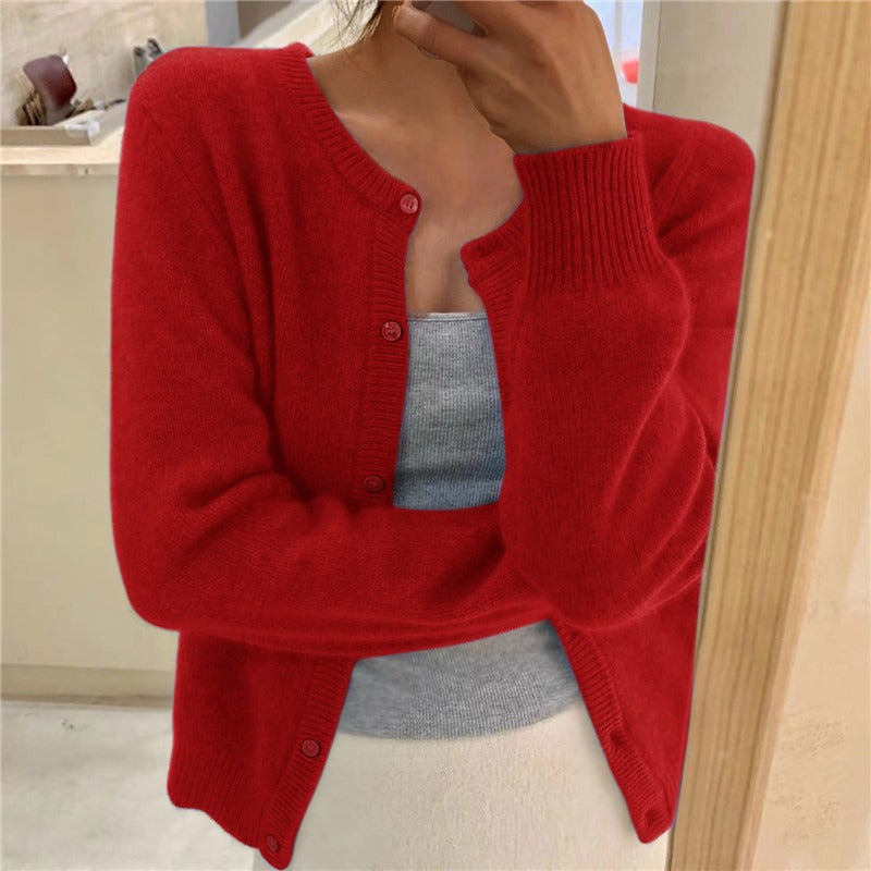 Damen kuschelige Strickjacke Drune