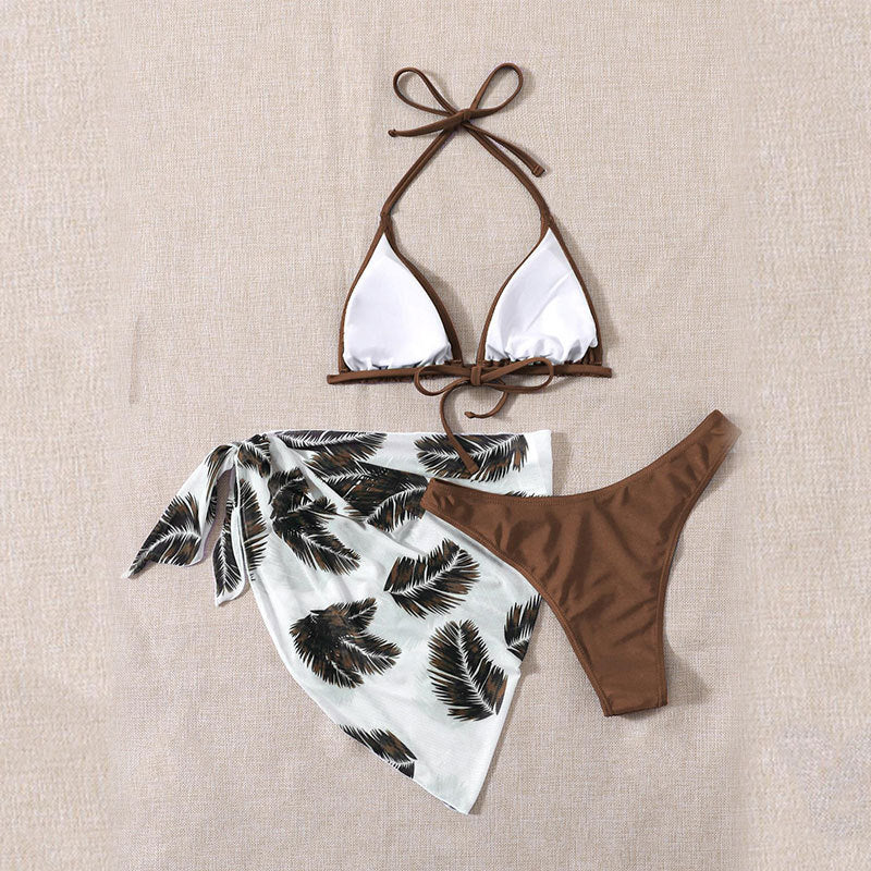 Damen Triangel-Bikini mit elegantem Wickel-Rock Drune