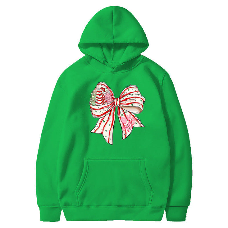 Damen Kapuzenpullover mit festlichem Schleifenmotiv Drune