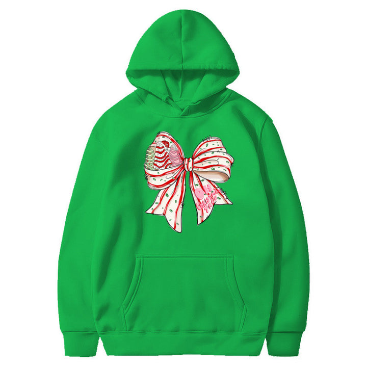Damen Kapuzenpullover mit festlichem Schleifenmotiv Drune