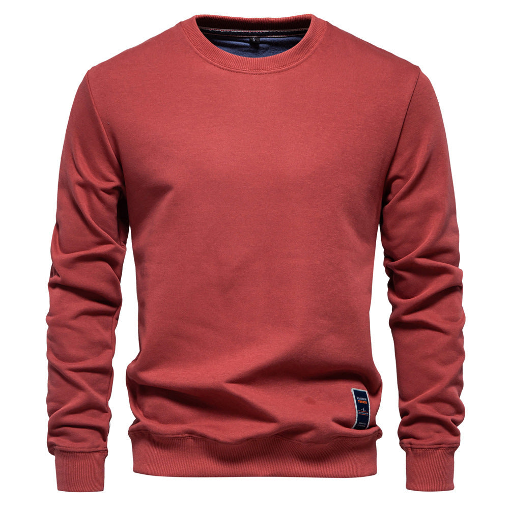 Herren nan klassisches Rundhals-Sweatshirt aus schwerer Baumwollmischung mit angerauter Innenseite und gerippten Bündchen Drune