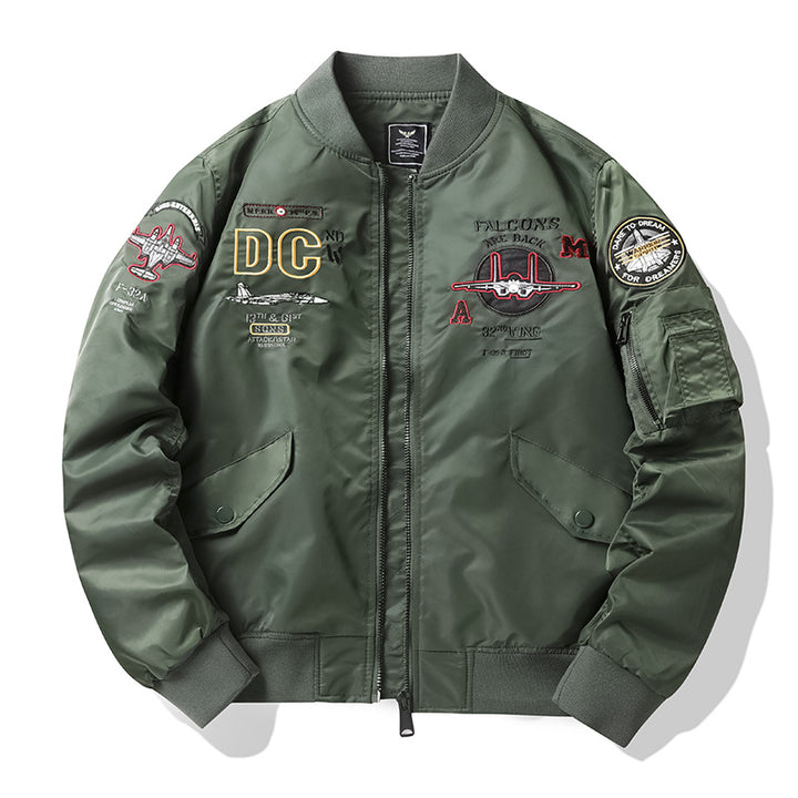 Herren Sportliche Bomberjacke mit einzigartigem Stickdesign Drune