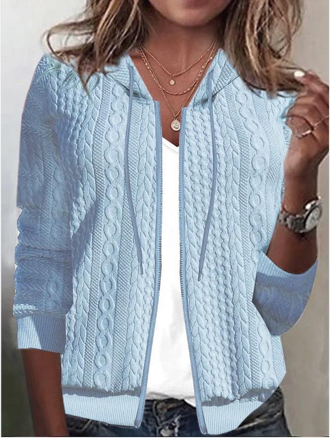 Damen Strickjacke mit Kapuze und strukturiertem Muster Drune
