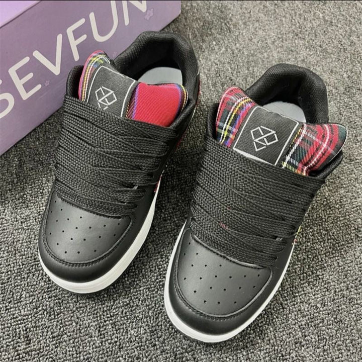 Damen modische Sneakers mit grafischem Design und atmungsaktiver Oberflächenstruktur Drune