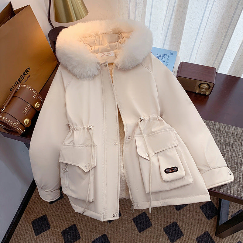 Damen Winterjacke mit abnehmbarem Kunstpelzkragen und praktischen Taschen Drune