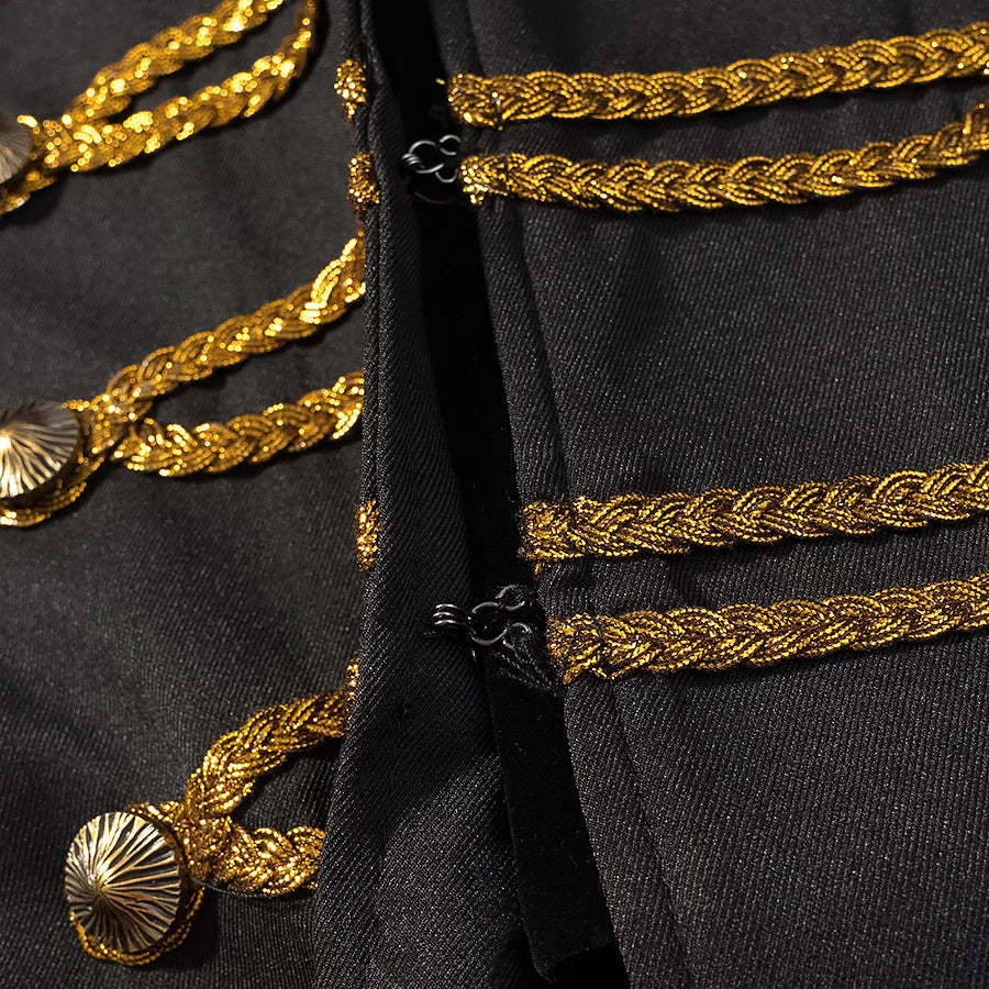 Damen nan militärisch inspirierte Kurzjacke mit Zierkordeln und Stehkragen Drune