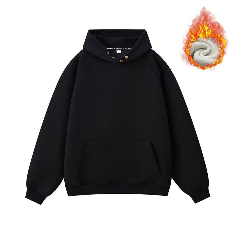 Unisex Gefütterter Oversized Kapuzenpullover mit Kängurutasche Drune