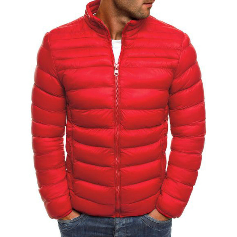 Herren modische Steppjacke mit hohem Kragen und seitlichen Reißverschlusstaschen Drune