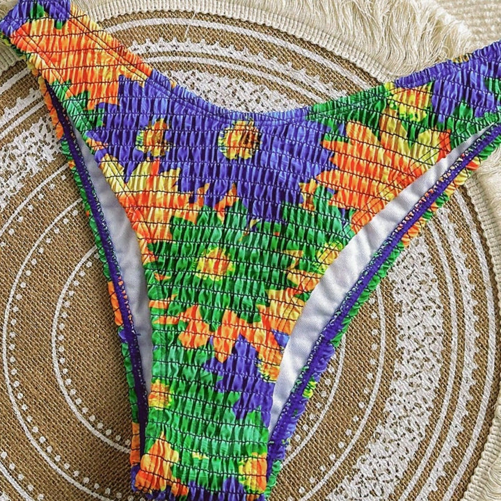 Damen Buntes Blumenmuster Bikini Set Drune