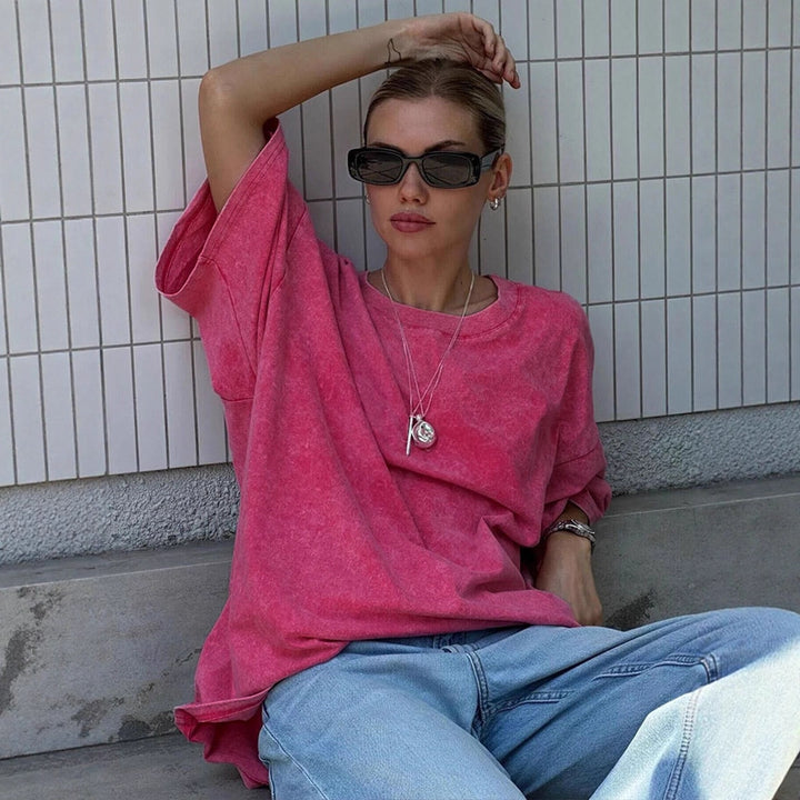 Damen Oversized T-Shirt aus hochwertiger Baumwolle Drune