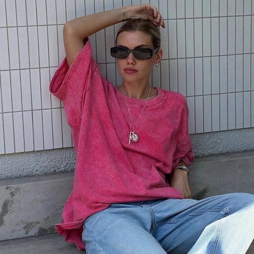 Damen Oversized T-Shirt aus hochwertiger Baumwolle Drune